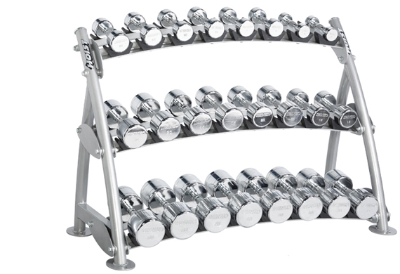 HOIST Commercial Freeweight Line 3-tier Horizontal Beauty Bell Rack (12 Pairs) CF-3462-3 