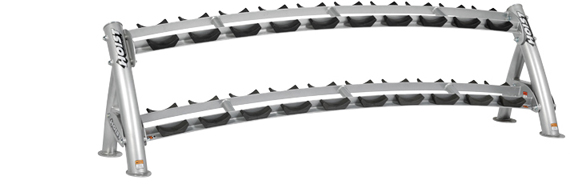 HOIST Commercial Freeweight Line Horizontal Dumbbell Rack 2-Tier CF-3461-2 