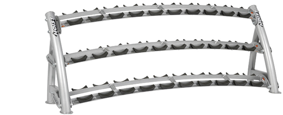 HOIST Commercial Freeweight Line Horizontal Dumbbell Rack 3-Tier CF-3461-3 