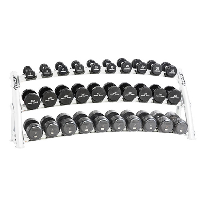 HOIST Commercial Freeweight Line Horizontal Dumbbell Rack 3-Tier CF-3461-3 