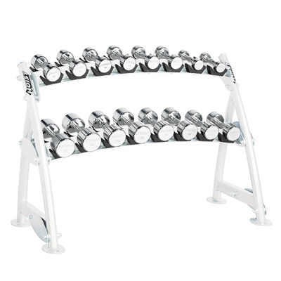HOIST Commercial Freeweight Line 2-tier Horizontal Beauty Bell Rack (8 Pairs) CF-3462-2